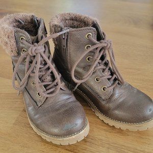 Kids' SO Brown Zip Side Boots with Rhinestone Accents